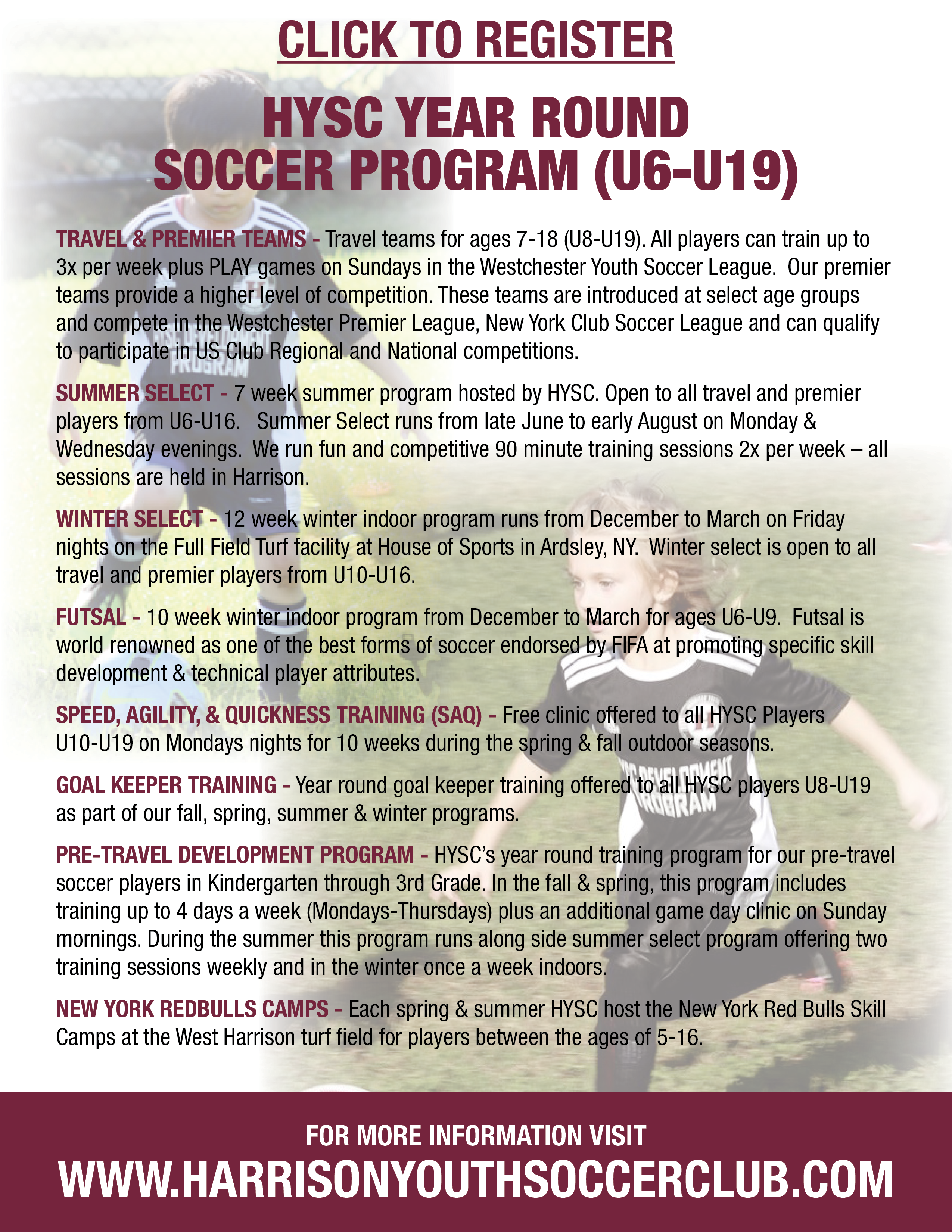 Harrison Youth Soccer Club 10801004 > Site > Club > Our Mission Statement